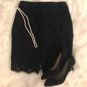 Petite Banana Republic Blue Lace Skirt